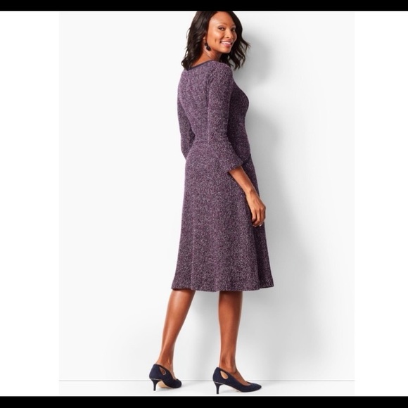 Talbots Twisted Bouclé 3/4 Sleeves Dress - Picture 4 of 5